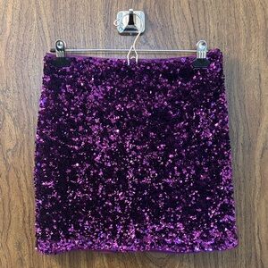 H&M Glittering Purple Mini Skirt